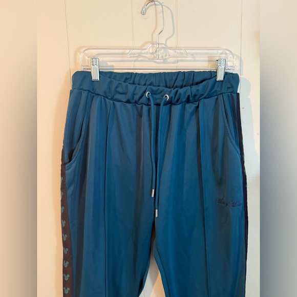 Disney Boohoo ManTeal Joggers Track Pants with Mickey Heads, Size L - Picture 3 of 8